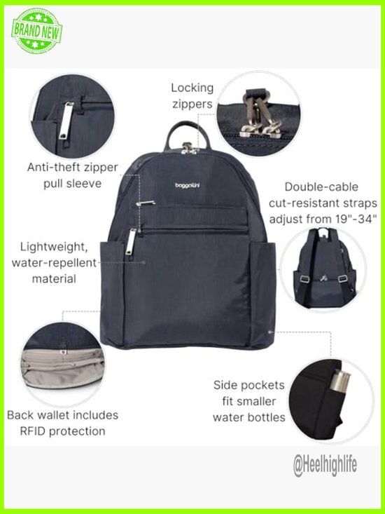 Anti-Theft Travel Backpack 10x13 Slash-Resistant RFID Daypack main image 5